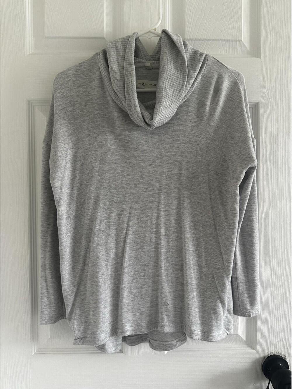 Lou & Grey for Loft Women's Sweater Size Small White Long Sleeve Cowl Neck XS